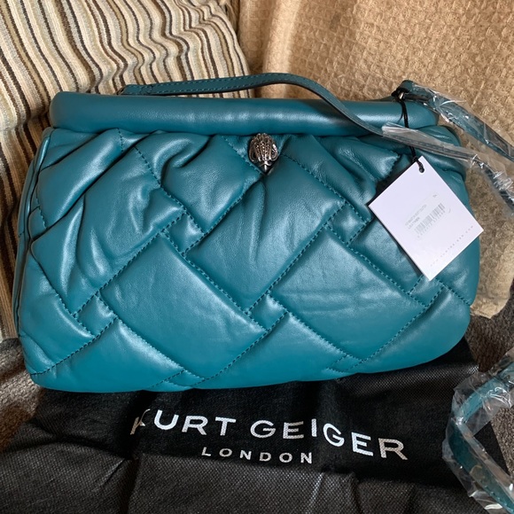 Kurt Geiger Handbags - SOLD⛔️Authentic KURT GEIGER LONDON QUILTED LEATHER CONVERTIBLE TOP ZIP CLUTCH